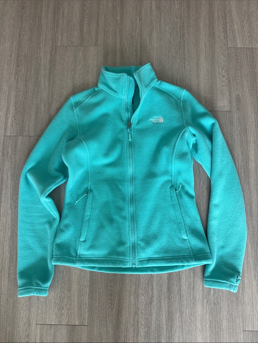 The North Face Women’s Teal Full-Zip Teddy Fleece Jacket